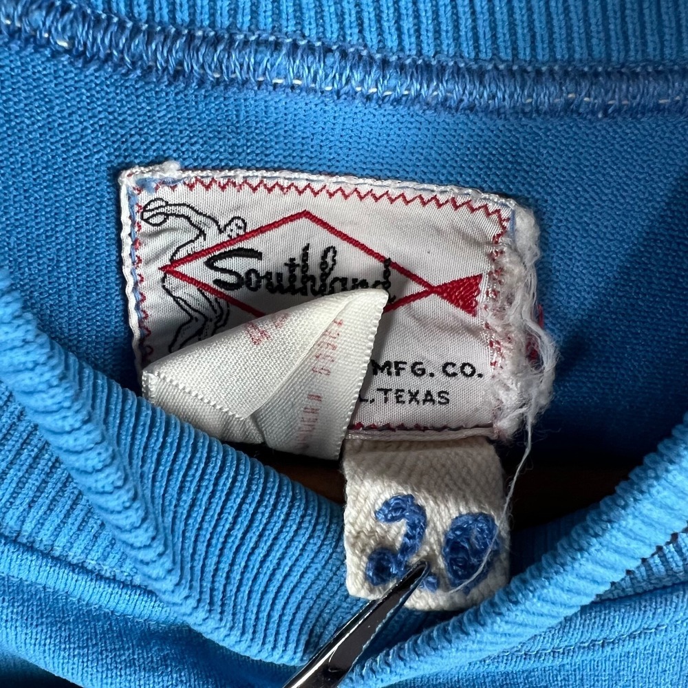 Vintage Southland Athletic Oakies Jersey Shirt Blue Tag Sz 42 Made in USA - Picture 11 of 13